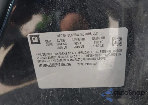 2017 Chevrolet Cruze Premier Auto from USA, damaged, VIN 1G1BF5SM5H7103026